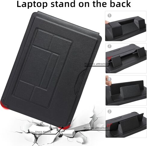 Laptop Sleeve with Stand and Mouse Pad Leather Laptop Case Notebook Computer Protective Cover for MacBook Air/Pro Dell Lenovo ThinkPad HP Samsung Chromebook (Galaxy Pink, 15-16 inch) in Kuwait