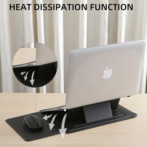 Laptop Sleeve with Stand and Mouse Pad Leather Laptop Case Notebook Computer Protective Cover for MacBook Air/Pro Dell Lenovo ThinkPad HP Samsung Chromebook (Galaxy Pink, 15-16 inch) in Kuwait