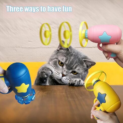 Cat Fetch Toys, Interactive Flying Cat Toys with 20 Colored Flying Propellers, Cat Pet Tracks Chasing Toy for for Kitten Training Hunting (only Flying Propellers) in Kuwait
