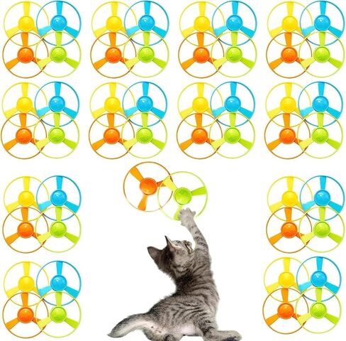 Cat Fetch Toys, Interactive Flying Cat Toys with 20 Colored Flying Propellers, Cat Pet Tracks Chasing Toy for for Kitten Training Hunting (only Flying Propellers) in Kuwait