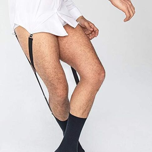 KK & Jay Supply Co. - The Original Premium Stay Tucked Shirt Stay - Non Slip Grip Shirttail Garters - Made in Brooklyn, USA - Solid Navy in Kuwait