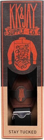 KK & Jay Supply Co. - The Original Premium Stay Tucked Shirt Stay - Non Slip Grip Shirttail Garters - Made in Brooklyn, USA - Solid Navy in Kuwait