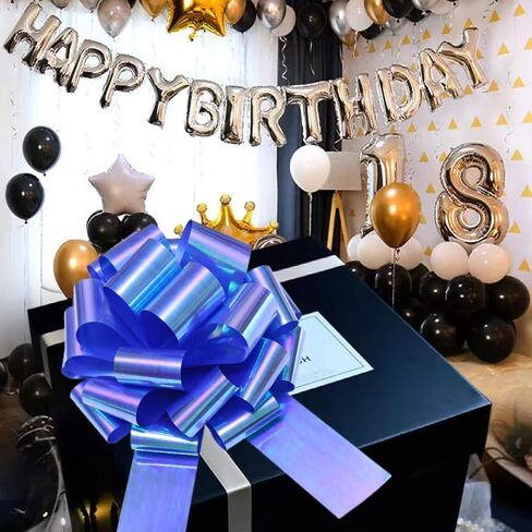 1Pcs 16 Inch Big Bow for Present, Giant Car Bow Large Gift Bow for Large appliances,Bikes,Table Decorations and Party Events Decoration (Light blue) in Kuwait