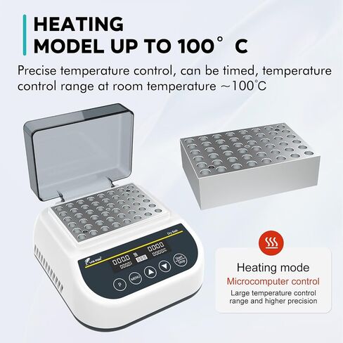 LAB FISH Heating Digital Dry Bath Incubator Laboratory Thermostatic Heater,Programmable Timer | Dry Block Incubator with 1.5ml*35 Centrifuge Tubes Block in Saudi Arabia