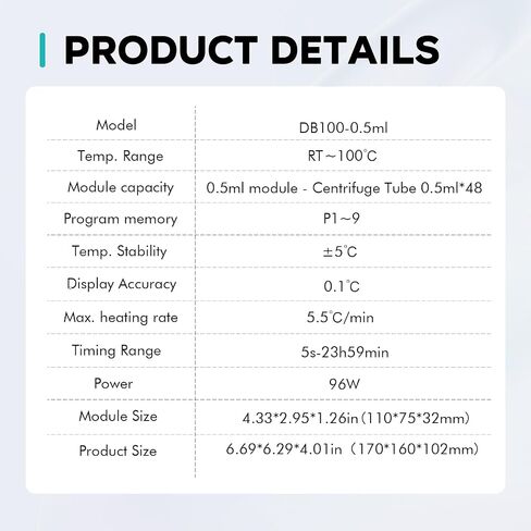 LAB FISH Heating Digital Dry Bath Incubator Laboratory Thermostatic Heater,Programmable Timer | Dry Block Incubator with 1.5ml*35 Centrifuge Tubes Block in Saudi Arabia