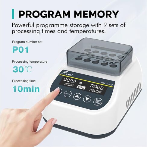 LAB FISH Heating Digital Dry Bath Incubator Laboratory Thermostatic Heater,Programmable Timer | Dry Block Incubator with 1.5ml*35 Centrifuge Tubes Block in Saudi Arabia