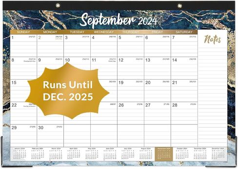 Desk Calendar 2025-2026 – Large Monthly Desk Calendar, Jul 2025 – Dec 2026, 22" x 17", 18 Months Desk Pad Calendar, Ruled Block, To-do List & Notes, Tear Off, Best Desk/Wall Calendar - Gorgeous Marble in Kuwait