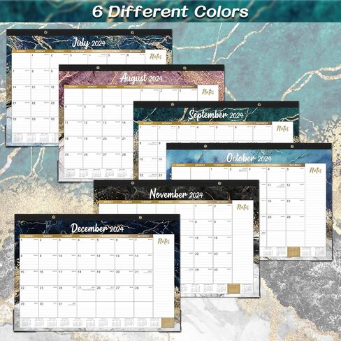 Desk Calendar 2025-2026 – Large Monthly Desk Calendar, Jul 2025 – Dec 2026, 22" x 17", 18 Months Desk Pad Calendar, Ruled Block, To-do List & Notes, Tear Off, Best Desk/Wall Calendar - Gorgeous Marble in Kuwait