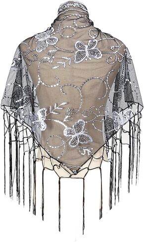 Ralcosuss Women’s Butterfly Shawl and Wrap Lace Hollow Out Triangle Pashmina Scarf for Wedding Evening Party Dresses in Saudi Arabia