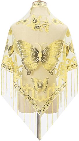 Ralcosuss Women’s Butterfly Shawl and Wrap Lace Hollow Out Triangle Pashmina Scarf for Wedding Evening Party Dresses in Saudi Arabia
