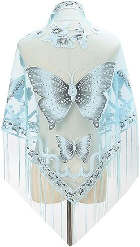 Ralcosuss Women’s Butterfly Shawl and Wrap Lace Hollow Out Triangle Pashmina Scarf for Wedding Evening Party Dresses in Saudi Arabia