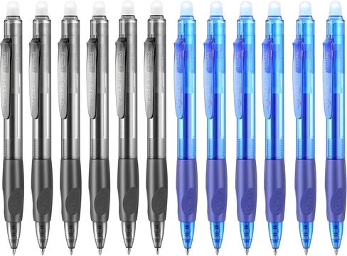 Aozora Erasable Pens Click Fine Point 0.7 mm Retractable Erasable Gel Pens for Completing Sudoku and Crossword Puzzles 12 Pack (Black) in Kuwait