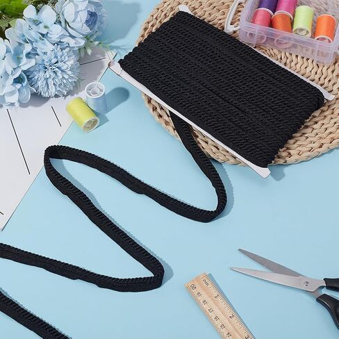 MAYJOYDIY 15 Yards White Twist Lip Cord Trim, 1/2 Inch Large Twist Rope Cord with Lip Polyester Edge Piping Trim Cord Rope Embellishment for Sewing Clothing Pillows Lamps Draperies in Kuwait