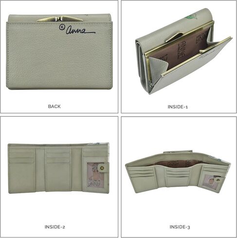 Anna by Anuschka Women's Hand-Painted Genuine Leather Ladies Three Fold Wallet in Kuwait