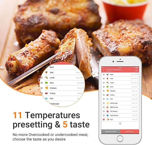 Inkbird IBT-4XS Bluetooth Wireless Grill BBQ Thermometer for Grilling with 4 Probes, Timer, Alarm,150 ft Barbecue Cooking Kitchen Food Meat Thermometer for Smoker, Oven, Drum in Saudi Arabia