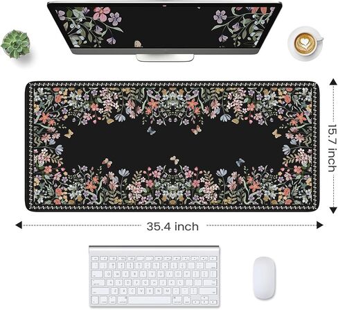 حصيرة مكتب Haocoo Floral ، حصيرة مكتب أخضر للوحة المفاتيح والماوس ، وسادة الماوس XL مع قاعدة مطاطية غير انزلاقية ، حصيرة كمبيوتر مقاومة للماء لسطح المكتب ، وسادة الماوس الكبيرة للألعاب ، Office Women (Dark Green) in Kuwait