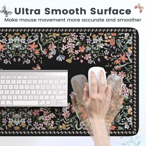 حصيرة مكتب Haocoo Floral ، حصيرة مكتب أخضر للوحة المفاتيح والماوس ، وسادة الماوس XL مع قاعدة مطاطية غير انزلاقية ، حصيرة كمبيوتر مقاومة للماء لسطح المكتب ، وسادة الماوس الكبيرة للألعاب ، Office Women (Dark Green) in Kuwait