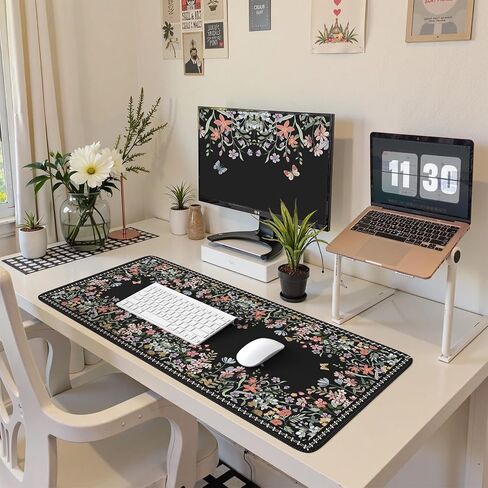 حصيرة مكتب Haocoo Floral ، حصيرة مكتب أخضر للوحة المفاتيح والماوس ، وسادة الماوس XL مع قاعدة مطاطية غير انزلاقية ، حصيرة كمبيوتر مقاومة للماء لسطح المكتب ، وسادة الماوس الكبيرة للألعاب ، Office Women (Dark Green) in Kuwait
