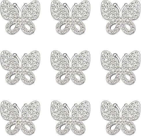 30PCS Alloy Rhinestone Butterfly Embellishment Stickers Handmade Hair Accessories Sneakers, Clothes, Party Decorations Gift Box ，Dress，Rhinestone Alloy Appliques Decorative Home Decor (Gold) in Kuwait