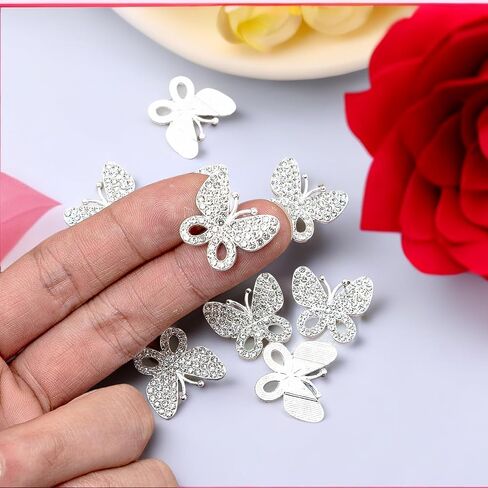 30PCS Alloy Rhinestone Butterfly Embellishment Stickers Handmade Hair Accessories Sneakers, Clothes, Party Decorations Gift Box ，Dress，Rhinestone Alloy Appliques Decorative Home Decor (Gold) in Kuwait