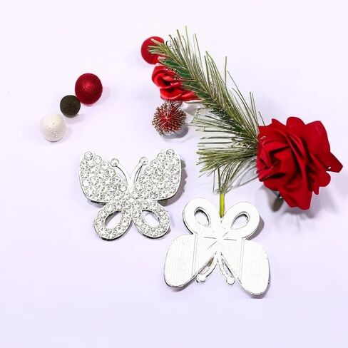 30PCS Alloy Rhinestone Butterfly Embellishment Stickers Handmade Hair Accessories Sneakers, Clothes, Party Decorations Gift Box ，Dress，Rhinestone Alloy Appliques Decorative Home Decor (Gold) in Kuwait