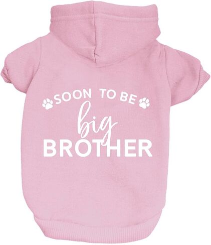 Soon to Be Big Brother Dog Hoodie Fleece Lined Pullover Sweatshirt with Leash Hole (Baby Blue, 6X-Large 52) in Kuwait