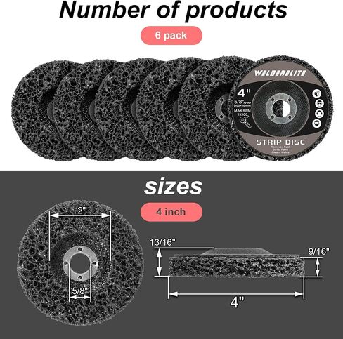 6-Pack 4-1/2" Paint Stripper Discs for Angle Grinder, Rust & Paint Removal Wheels for Metal and Wood – Black, Quick Sanding & Grinding in Saudi Arabia