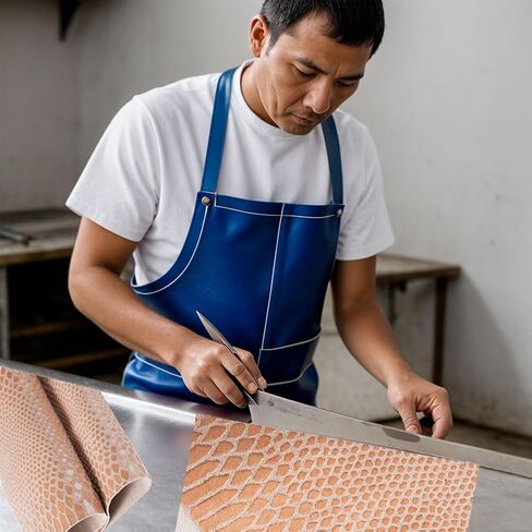 مربع أصلي للألواح الجلدية الحرف 12''x12 '' جلد الأفعى المنقوش لخياطة الحرف اليدوية ، محافظ جلدية ، فنون عمل جلدية وحرف (أسود) in Saudi Arabia