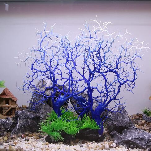 VOCOSTE Coral Reef Decor, Mini Faux Coral Decor for Aquarium Decorations, Black Red,13.19"x10.51" in Kuwait
