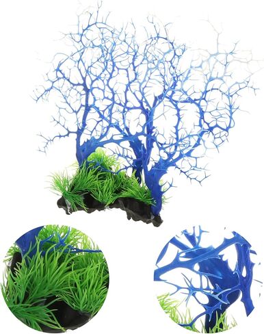 VOCOSTE Coral Reef Decor, Mini Faux Coral Decor for Aquarium Decorations, Black Red,13.19"x10.51" in Kuwait