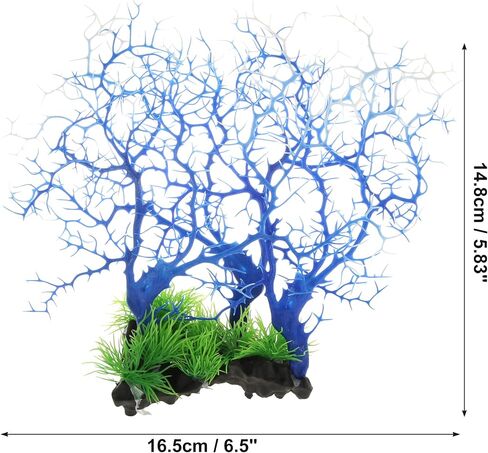 VOCOSTE Coral Reef Decor, Mini Faux Coral Decor for Aquarium Decorations, Black Red,13.19"x10.51" in Kuwait