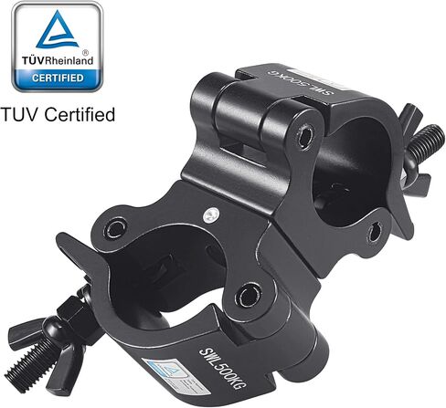 Pro TUV Swivel Truss Clamp Black 2 inch, 2 Packs GZhumin Heavy Duty 1100lb / 500kg Swivel Coupler 50mm Truss Clamps, Dual Head Turn As Needed Two 360 Degree Lighting Clamps, Fit truss OD 48-52mm / 2" in Saudi Arabia