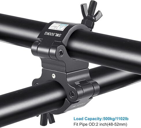 Pro TUV Swivel Truss Clamp Black 2 inch, 2 Packs GZhumin Heavy Duty 1100lb / 500kg Swivel Coupler 50mm Truss Clamps, Dual Head Turn As Needed Two 360 Degree Lighting Clamps, Fit truss OD 48-52mm / 2" in Saudi Arabia