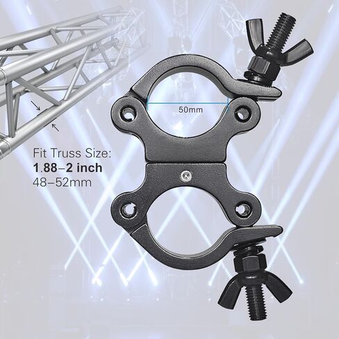 Pro TUV Swivel Truss Clamp Black 2 inch, 2 Packs GZhumin Heavy Duty 1100lb / 500kg Swivel Coupler 50mm Truss Clamps, Dual Head Turn As Needed Two 360 Degree Lighting Clamps, Fit truss OD 48-52mm / 2" in Saudi Arabia