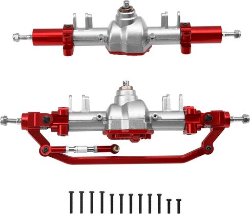 محور البوابة المعدنية والخلفية مجموعة ترقيات الأجزاء متوافقة مع 1/12 MN128 G500 MN86K MN86KS MN86S RC CRAWLER CAR (Black) in Kuwait