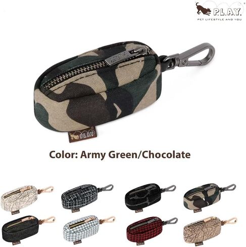 P.L.A.Y. Proper Pup Poop Bag Dispenser - Houndstooth Red/Black - Dogs & Pet Waste Management Holder, 15ct Bag Roll, Clip Attachment, Upcycled Material in Kuwait