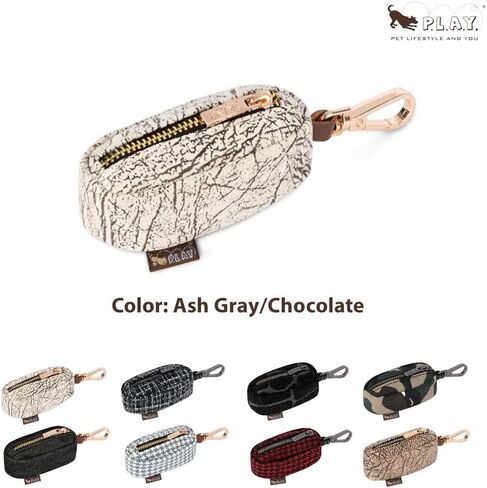 P.L.A.Y. Proper Pup Poop Bag Dispenser - Houndstooth Red/Black - Dogs & Pet Waste Management Holder, 15ct Bag Roll, Clip Attachment, Upcycled Material in Kuwait