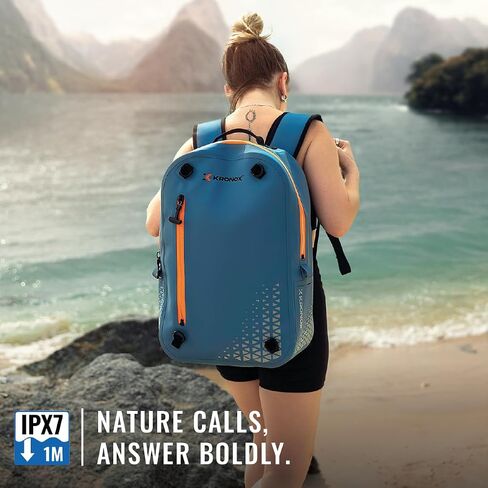 Waterproof Backpack: Dry Bag with Detachable Laptop Cover, Helmet Net & Motorcycle Tail Bag or Sissy Bar Bag Functionality. (30L) in Saudi Arabia