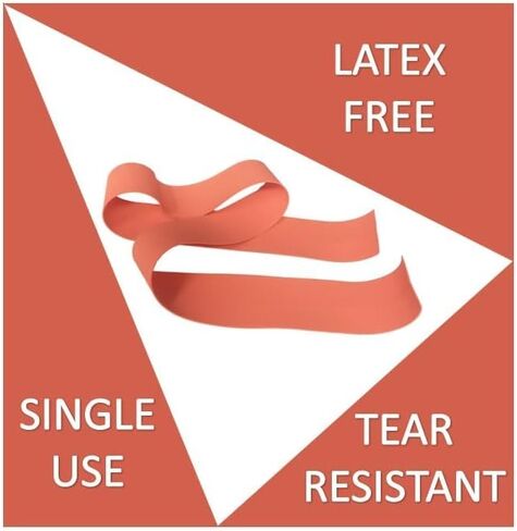 Disposable Tourniquet [Pack of 25] Orange 1" x 18 Inch Long Rolled and Banded Single-Use Elastic Latex-Free First Aid Tourniquets (25) in Saudi Arabia