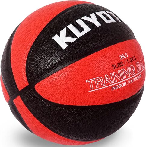 KUYOTQ 3LBS/3.3LBS/2.2LBS/ 29.5/28.5" Weighted Basketball Composite Indoor Outdoor Heavy Trainer Basketball for Improving Ball Handling Dribbling Passing and Rebounding Skill (deflated, Size 7/6) in Saudi Arabia