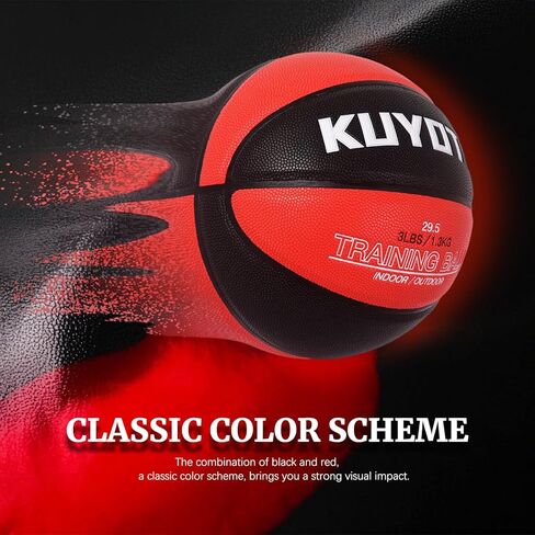 KUYOTQ 3LBS/3.3LBS/2.2LBS/ 29.5/28.5" Weighted Basketball Composite Indoor Outdoor Heavy Trainer Basketball for Improving Ball Handling Dribbling Passing and Rebounding Skill (deflated, Size 7/6) in Saudi Arabia