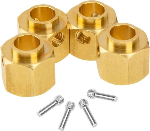 4Pcs Vgoohobby Brass 12mm Hex Hubs Adapter Extension Combiner Counterweight Compatible with Traxxas TRX-4 RC4WD D90 Redcat Gen7 RC 1/10 Crawler Car (10mm Thickness) in Kuwait