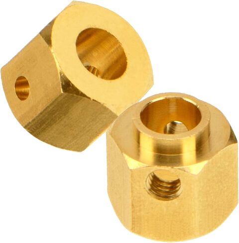 4Pcs Vgoohobby Brass 12mm Hex Hubs Adapter Extension Combiner Counterweight Compatible with Traxxas TRX-4 RC4WD D90 Redcat Gen7 RC 1/10 Crawler Car (10mm Thickness) in Kuwait