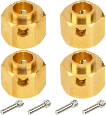 4Pcs Vgoohobby Brass 12mm Hex Hubs Adapter Extension Combiner Counterweight Compatible with Traxxas TRX-4 RC4WD D90 Redcat Gen7 RC 1/10 Crawler Car (10mm Thickness) in Kuwait