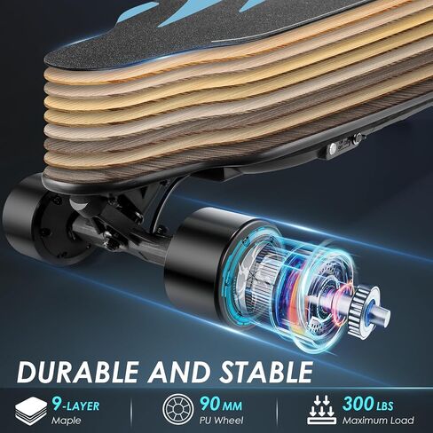 Caroma Electric Skateboard with Remote, 1200W/350W Brushless Motor, 28Mph/12Mph Top Speed, Built-in Intelligent BMS, Electric Longboard for Adults ＆Teens in Saudi Arabia