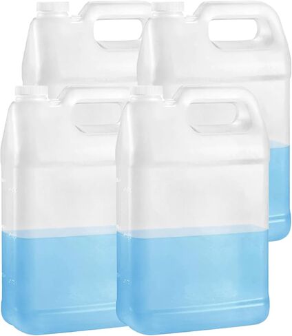 1 Gallon Plastic Jugs with Lids, Water Jugs Bottles Storage Containers with Ergonomic Handle, FDA compliant made in USA HDPE Container (1, Natural, 1 Gallon) in Saudi Arabia