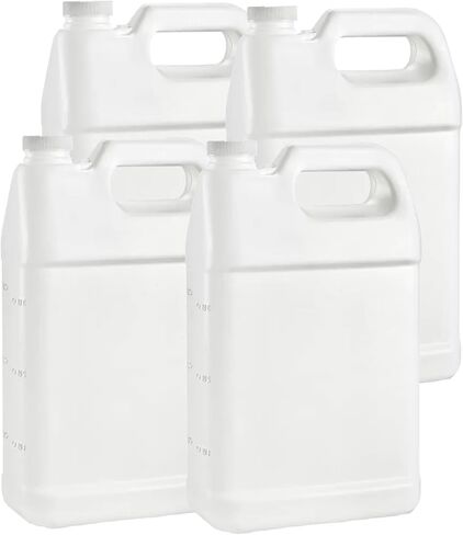 1 Gallon Plastic Jugs with Lids, Water Jugs Bottles Storage Containers with Ergonomic Handle, FDA compliant made in USA HDPE Container (1, Natural, 1 Gallon) in Saudi Arabia