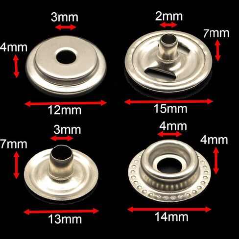 100pcs 15mm Stainless Steel Fastener Snap Press Stud Cap Button Marine Boat Canvas Antique Bronze in Kuwait