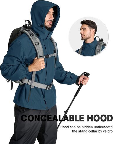 SWISSWELL Mens Rain Jackets Waterproof with Hood Lightweight Windbreaker Jackets Rain Coat for Golf Fishing Running Cycling in Kuwait