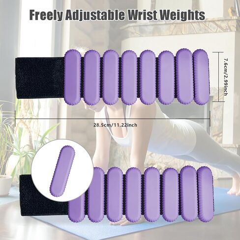 Ankle Weights for Women Men, Adjustable Wrist Weighted Bracelet for Home Gym Workout, Walking, Running, Travel, Pilate, Yoga, Exercise,Barre,Strength Training. Set of 2 (1Lb Each) in Saudi Arabia